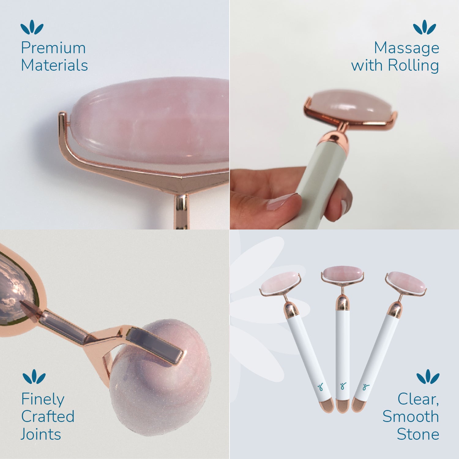 Bloom Rose Quartz Roller (w/ Eye Press) Caresmith Bloom Rose Quartz Roller (w/ Eye Press) Caresmith