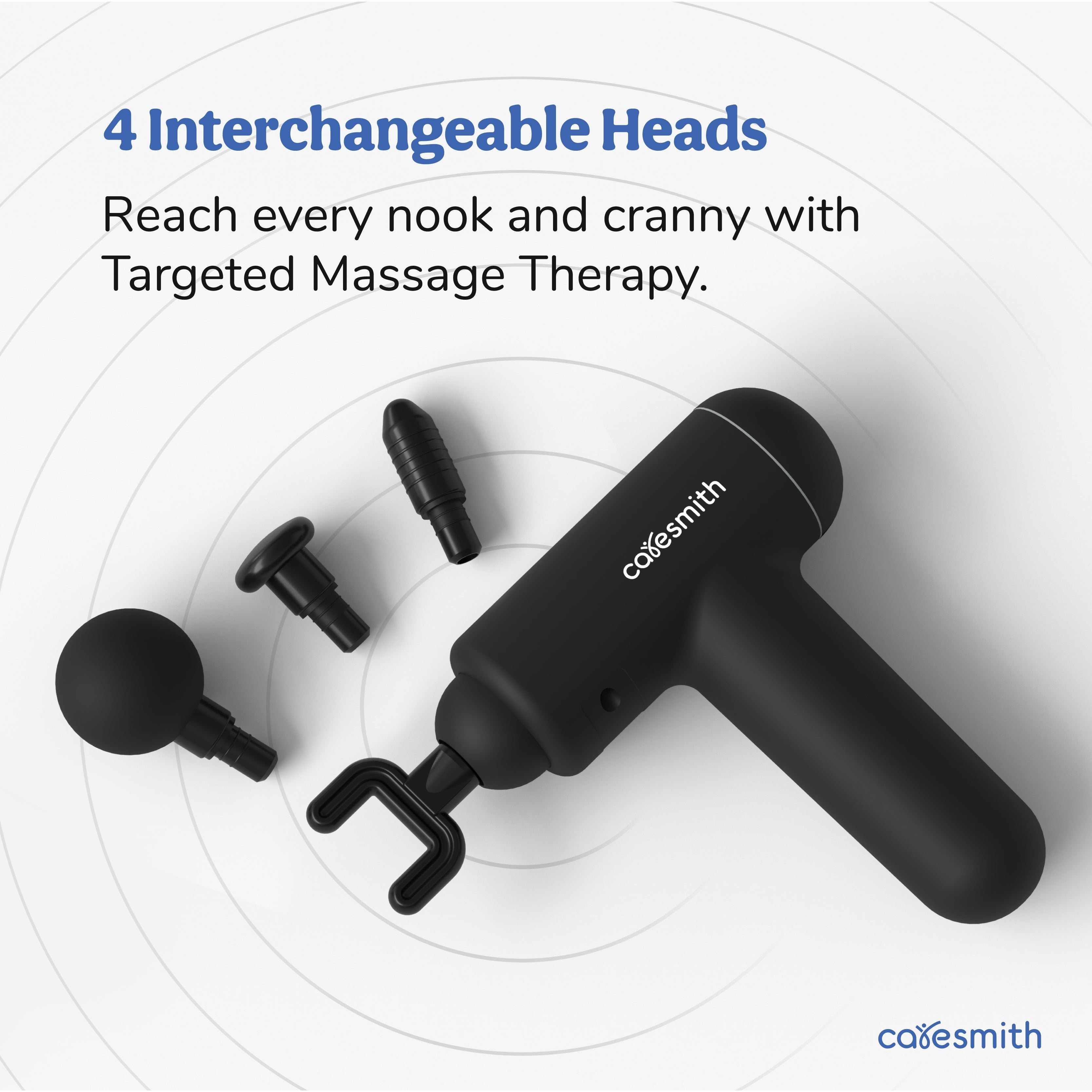 Caresmith Charge Boost Massage Gun with Interchangeable Heads