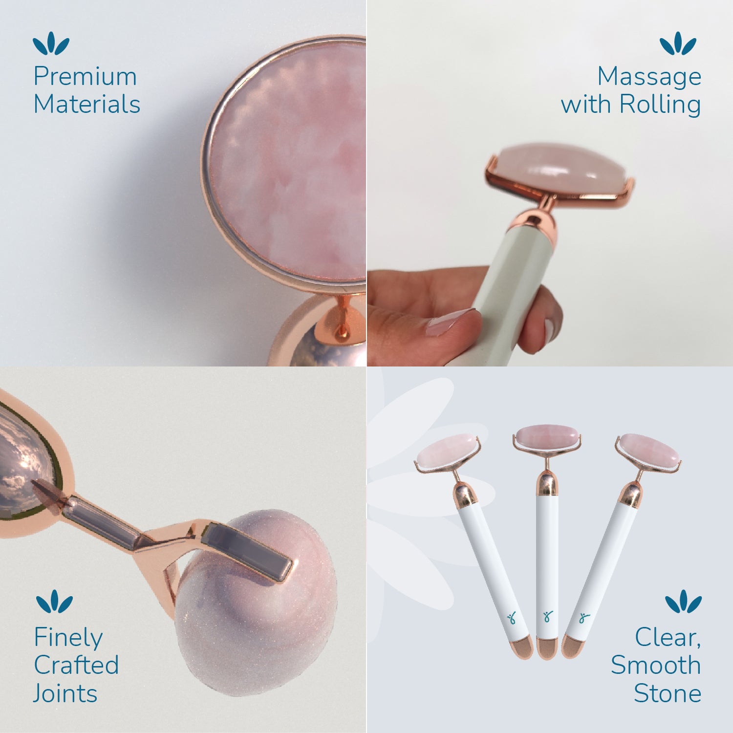 Bloom Rose Quartz Roller (w/ Eye Press) Caresmith Bloom Rose Quartz Roller (w/ Eye Press) Caresmith
